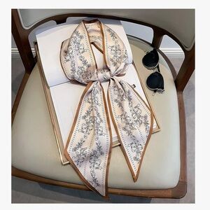 Satin Silk Feel Oversized Hair or Neck Scarf / Bag Accessory | 5 IN x 59 IN